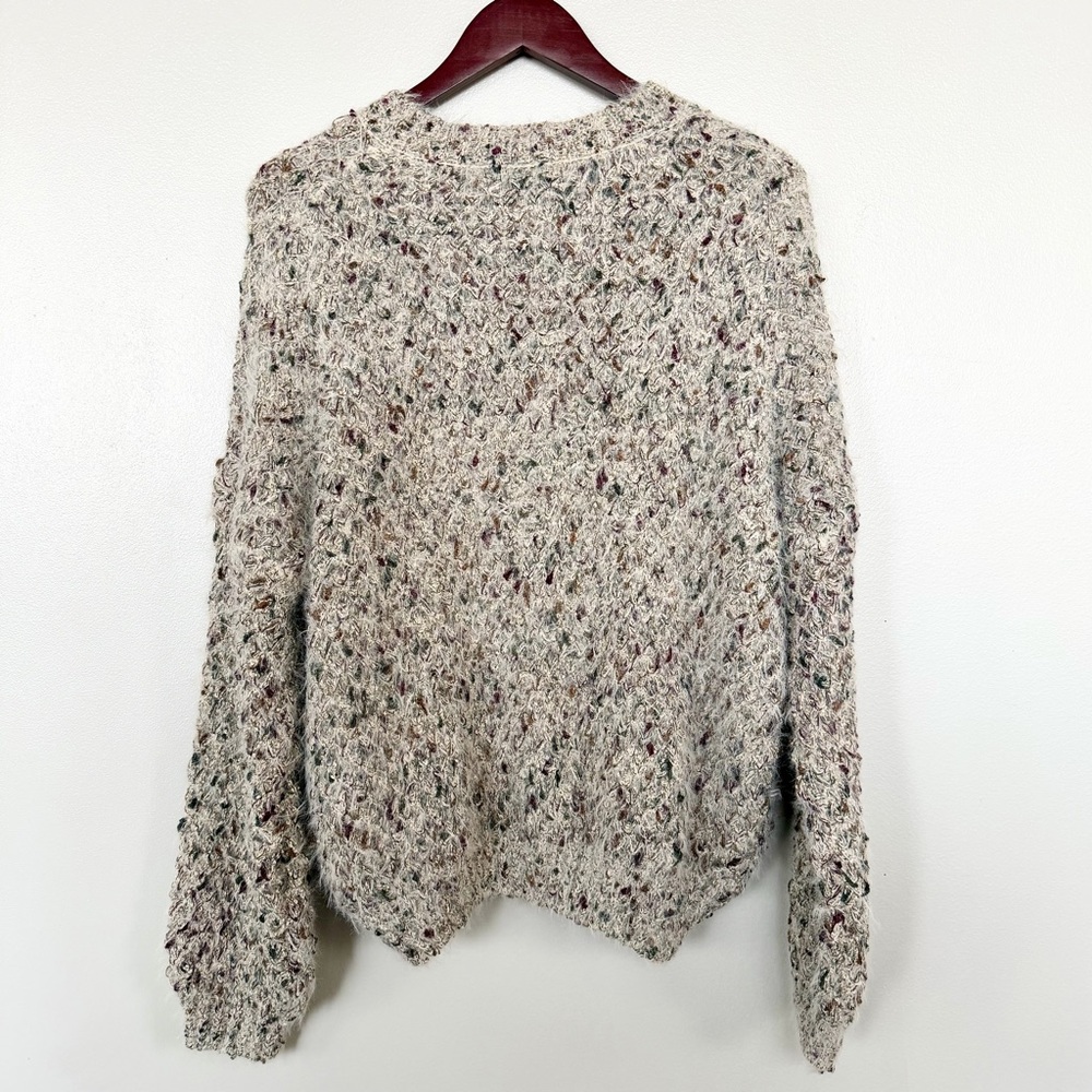 Coco + Carmen NWT Size L/XL Fuzzy Marled Eyelash Chunky Knit Sweater - Picture 2 of 7